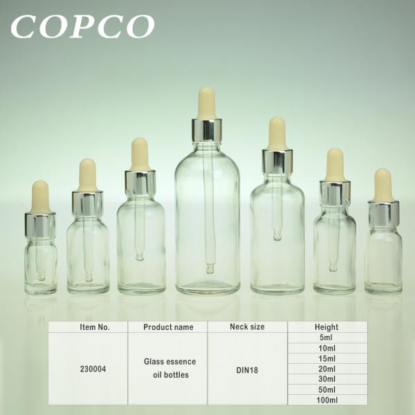 Glass essence oil bottles - Clear #230004